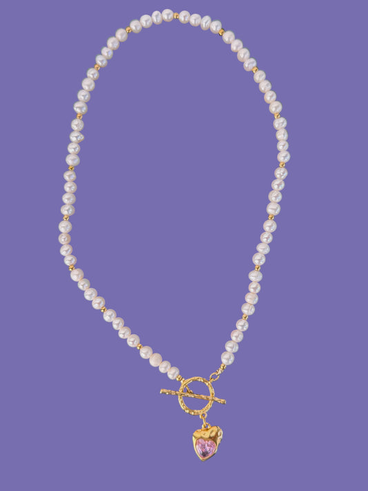 Heart Pearl Necklace
